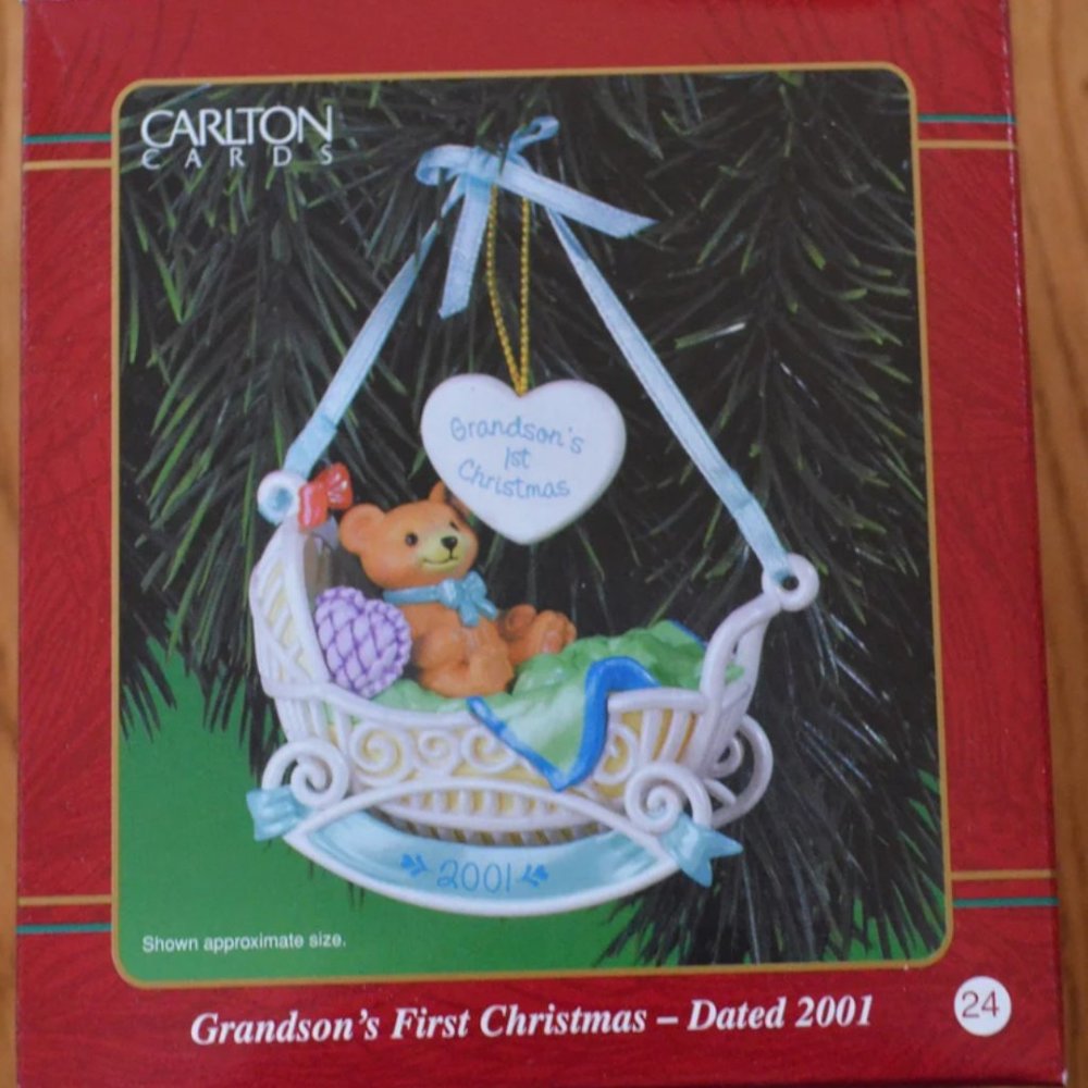 Vintage Heirloom Collection "Grandson's First Christmas- Dated 2001" Ornament